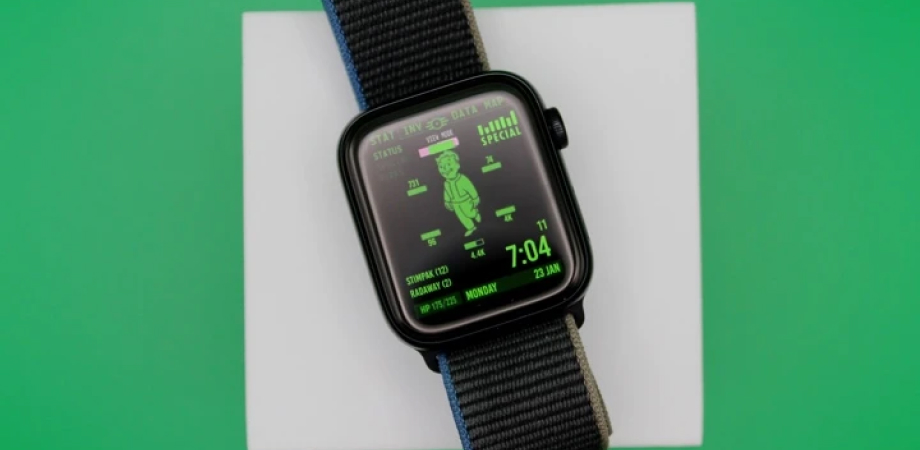 Экран смарт-часов Apple – Fallout Pip-Boy