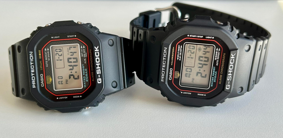 годинники Casio G-SHOCK The Origin DW-5600 та The Origin GW-5000 на столі