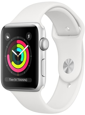 Смарт-часы Apple Watch Series 3 GPS 42mm Silver Aluminium Case with White Sport Band (MTF22FS/A)