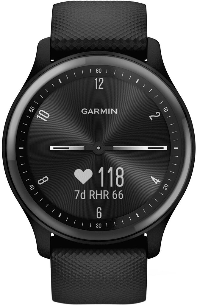 Смарт-годинник Garmin vivomove Sport Black Case and Silicone Band with Slate Accents (010-02566-00)