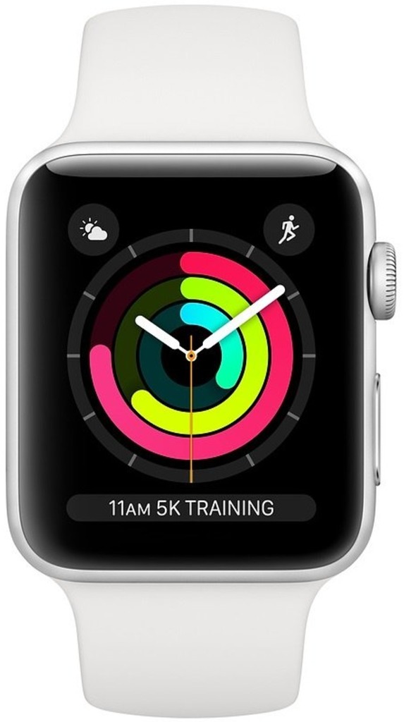 Смарт-часы Apple Watch Series 3 GPS 42mm Silver Aluminium Case with White Sport Band (MTF22FS/A)